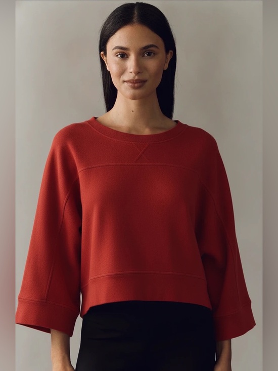 Daily Practice Tops - Daily Practice Women’s 100% Cotton, Curved, Oversized Top in Red. Size XS
